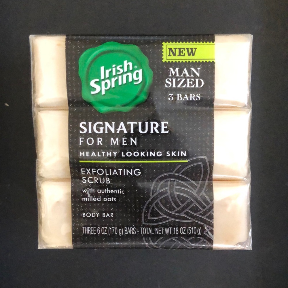 COPY - IRISH SPRING SIGNATURE FOR MEN Exfoliating Scrub 3 pack Body Bar Last ONE